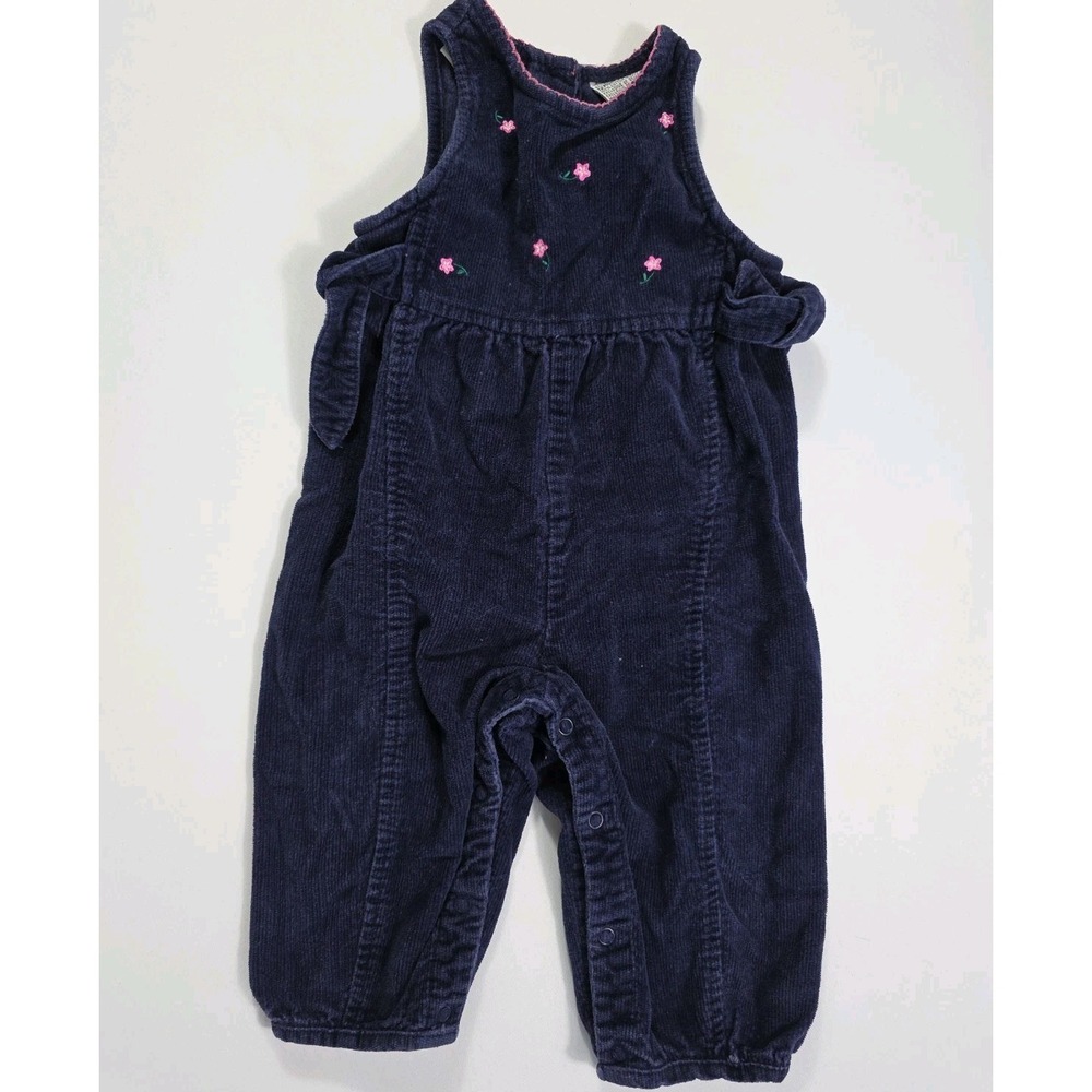 Vintage Sesame Street Corduroy Romper Baby Girl 12M Purple Floral 90s